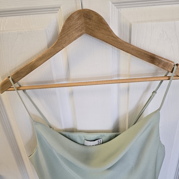NWT RO & DE Anthropologie Women's "Satin" Formal Tank Top Strap Mint SZ Medium - Picture 6 of 12